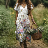 Vestido Vintage com Estampa Floral
