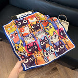 Cachecol Casual com Estampa de Gato