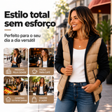 Liquidação! Abaixo do preço de custo – Casaco com capuz em blocos de cores para mulher