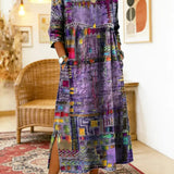 Celeste | Vestido com Patchwork Étnico