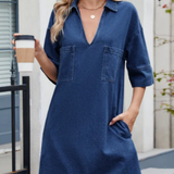 Jéssica - Vestido de Denim Casual