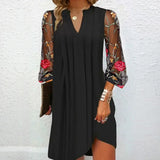 Camille | Vestido Elegante com Mangas Floridas
