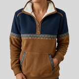 Alvette™ | Pullover Sherpa com Gola Alta e Meio Zíper