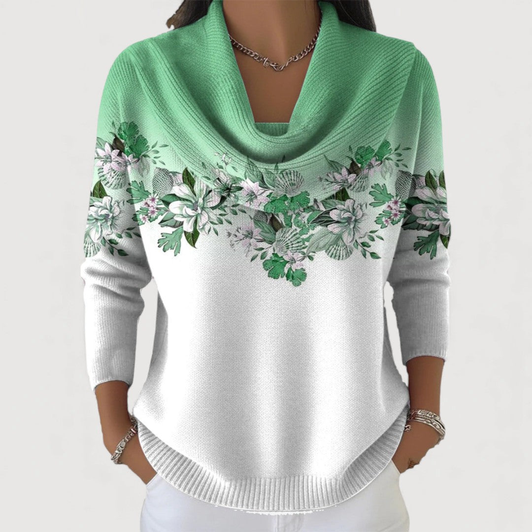 Alba | Jersey Floral com Gola Alta