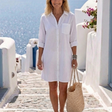 Joséphine | Vestido camisa com colarinho e mangas longas