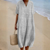 Ophelia - Vestido Listrado Relaxado