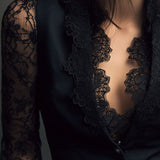 Noémie | Blazer Preto com Mangas Semi-Transparentes Elegantes