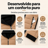 Liquidação! Abaixo do preço de custo – Casaco com capuz em blocos de cores para mulher