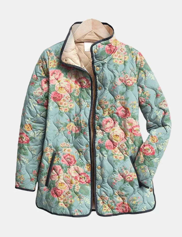DELACROIX | Mathilde Celadon Quilted Rose Jacket