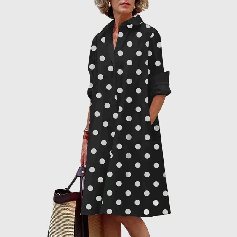 Vestido Mulher Camisero Com Bolsos – Estilo Casual Elegante