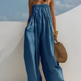 Madalena - Macacão de Denim com Pernas Largas