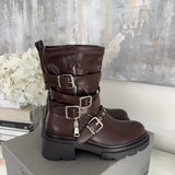 Botas moteras Bellina marrones