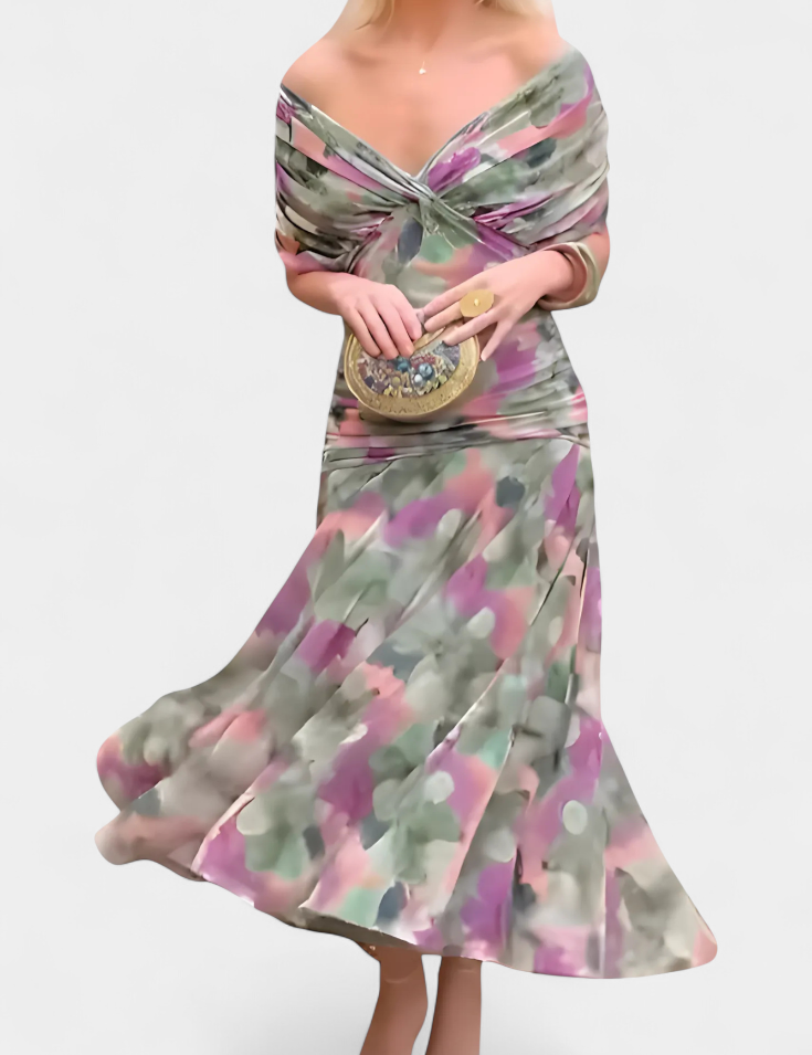 Alondra | Vestido Longo Floral com Decote em V