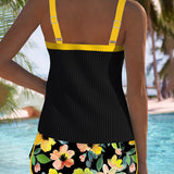 Laluna® | Elegante Conjunto de Tankini em Duas Peças
