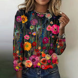 Camisa com Estampa Floral Retrô
