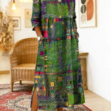 Celeste | Vestido com Patchwork Étnico