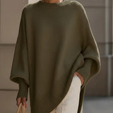 Jennifer | Oversized Jersey Draped Top with Wide Collar