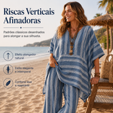Conjunto leve de descanso às riscas, ideal para saídas descontraídas 🤍 Top largo + calças largas
