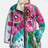 DELACROIX | Lucie Floral Watercolor Quilted Jacket