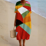 Daniela - Vestido Colorido em Patchwork