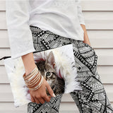 Saco Casual com Estampa de Gato
