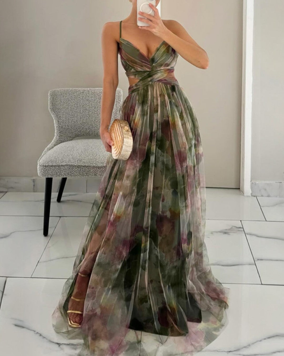 Éléonore | Vestido Longo Floral Leve