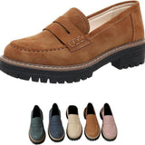 Mocassins Femininos Confortáveis para o Entretempo com Sola Grossa e Antiderrapante