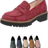 Mocassins Femininos Confortáveis para o Entretempo com Sola Grossa e Antiderrapante