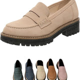Mocassins Femininos Confortáveis para o Entretempo com Sola Grossa e Antiderrapante