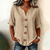 Camisa com Estampa Vintage de Folhas