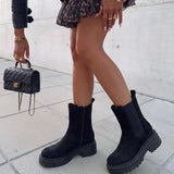 Botines Chelsea de ante Lania negros