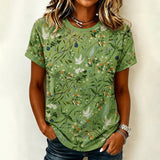 Camisa Estilo Vintage com Estampa Floral