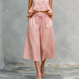 Conjunto Feminino de Duas Peças com Detalhe de Baixo Fruncido