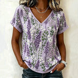 Blusa Vintage com Estampa de Flores