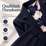 Conjunto de fato de 3 peças para mulher: blazer, top e calças