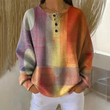 Descontraído Sweatshirt com Efeito Degradê