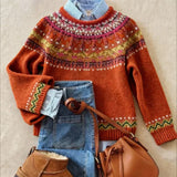 DELACROIX | Juliette Terracotta Jacquard Sweater