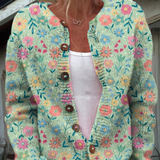 Foxfield™ | Cárdigan Vintage Floral Feminino
