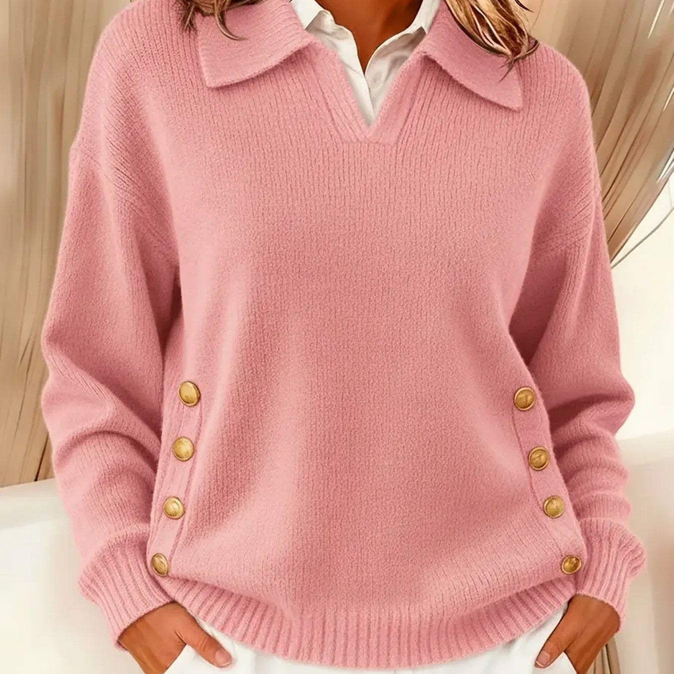 Vicenta | Jersey com Colarinho Polo e Botões