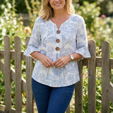 "Blusa Vintage com Estampa Floral" can be rewritten as "Blusa Vintage com Design Floral".