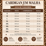 Cardigan em malha com padrão de leopardo chique para mulher