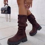 Botas de Ante Asha em Tom Castanho