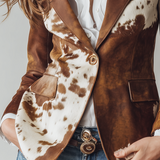 Agathe | Blazer Vintage Estampado de Vaca Eco-Friendly