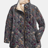 DELACROIX | Nathalie Quilted Coat with Dried Flowers