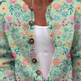 Foxfield™ | Cárdigan Vintage Floral Feminino