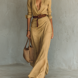 Costanza | Vestido Maxi com Colarinho Reversível