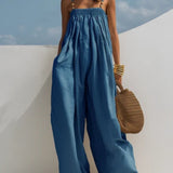 Madalena - Macacão de Denim com Pernas Largas