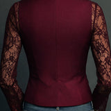 Noémie | Blazer Preto com Mangas Semi-Transparentes Elegantes