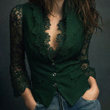 Noémie | Blazer Preto com Mangas Semi-Transparentes Elegantes