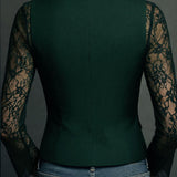 Noémie | Blazer Preto com Mangas Semi-Transparentes Elegantes